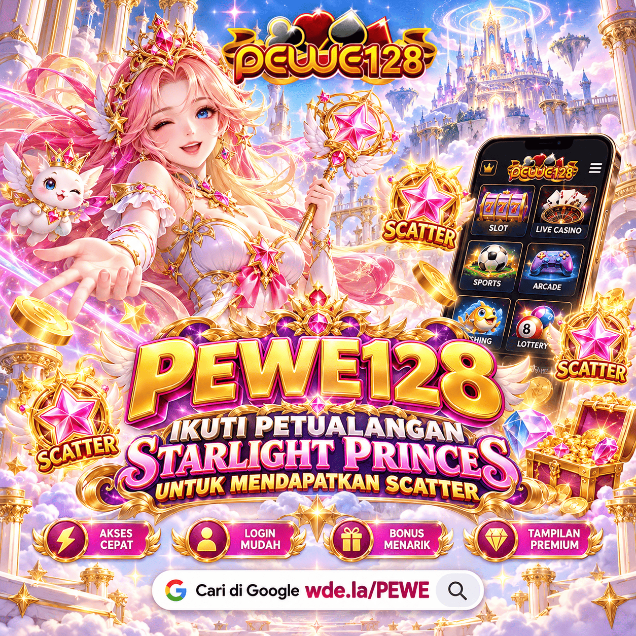 PEWE128 - Ikuti Pertualangan Starlight Princess Untuk Mendapatkan Scatter 